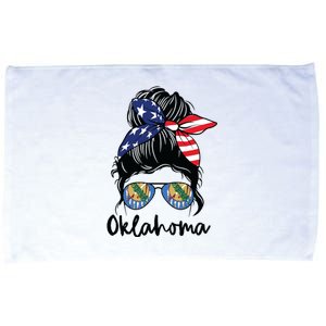 Oklahoma Girl Oklahoma Flag State Girlfriend Messy Bun Microfiber Hand Towel