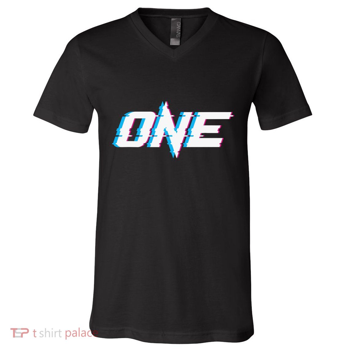 One Glitched V-Neck T-Shirt