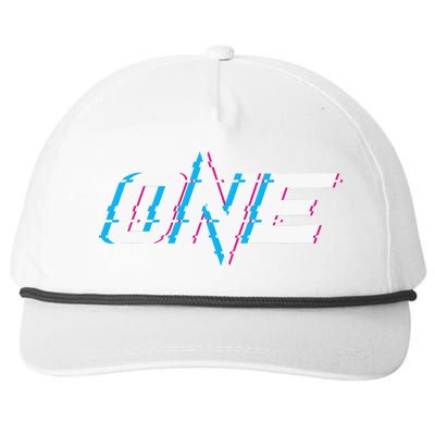 One Glitched Snapback Five-Panel Rope Hat