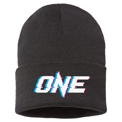 One Glitched Sustainable Knit Beanie