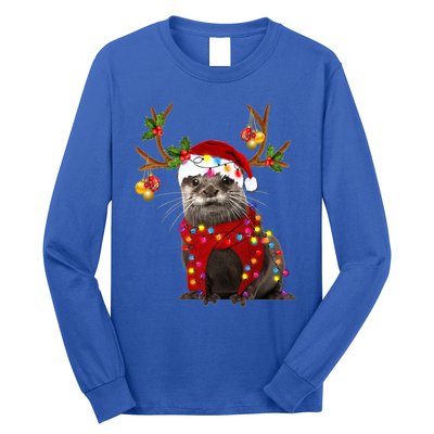 Otter Gorgeous Reindeer Otter Christmas Tree Light Xmas Gift Long Sleeve Shirt