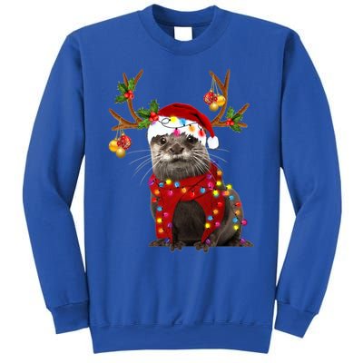 Otter Gorgeous Reindeer Otter Christmas Tree Light Xmas Gift Sweatshirt