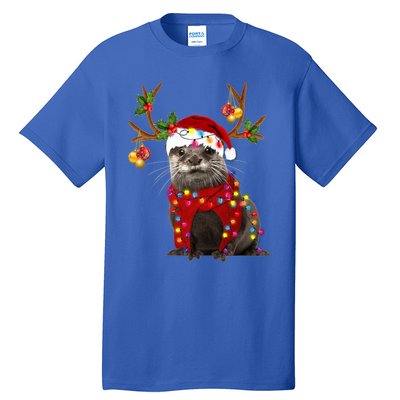 Otter Gorgeous Reindeer Otter Christmas Tree Light Xmas Gift Tall T-Shirt