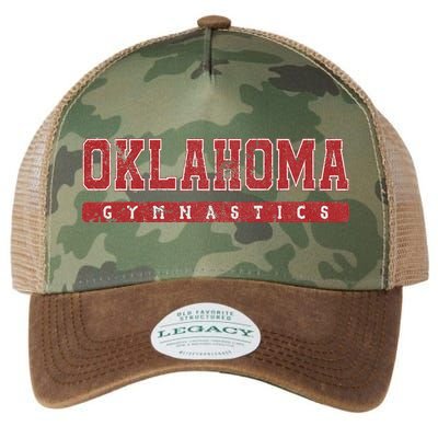 Oklahoma Gymnastics Red Vintage Text Legacy Tie Dye Trucker Hat