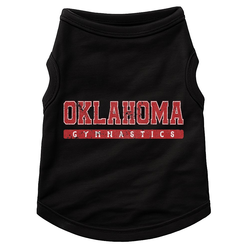 Oklahoma Gymnastics Red Vintage Text Doggie Tank