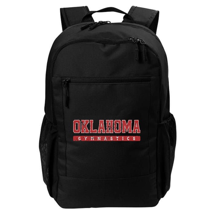 Oklahoma Gymnastics Red Vintage Text Backpack