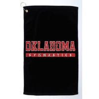 Oklahoma Gymnastics Red Vintage Text Golf Towel