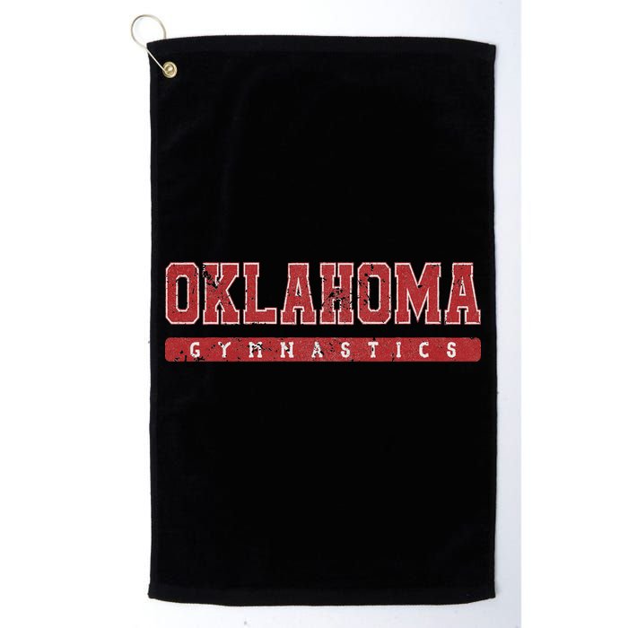 Oklahoma Gymnastics Red Vintage Text Golf Towel
