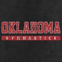 Oklahoma Gymnastics Red Vintage Text Golf Towel