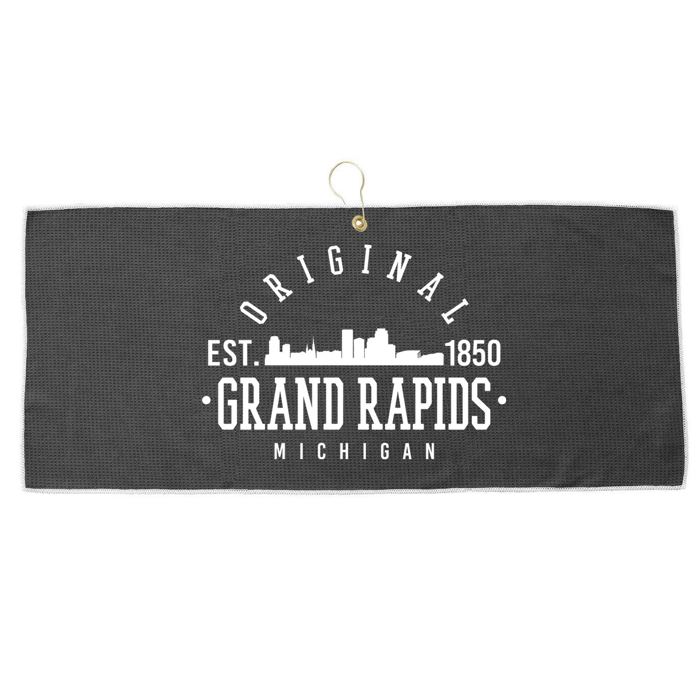 Original Grand Rapids Michigan Large Microfiber Waffle Golf Towel