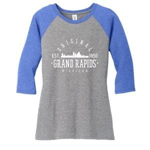 Original Grand Rapids Michigan Women's Tri-Blend 3/4-Sleeve Raglan Shirt