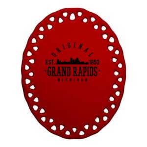 Original Grand Rapids Michigan Ceramic Oval Ornament