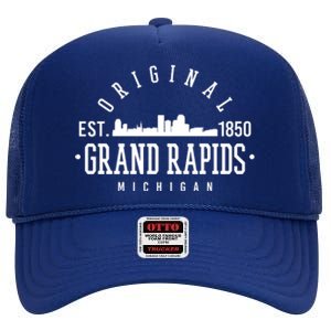 Original Grand Rapids Michigan High Crown Mesh Back Trucker Hat