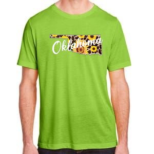 Oklahoma Girl Sunflower Leopard Rustic Black State Pride Adult ChromaSoft Performance T-Shirt