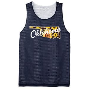 Oklahoma Girl Sunflower Leopard Rustic Black State Pride Mesh Reversible Basketball Jersey Tank