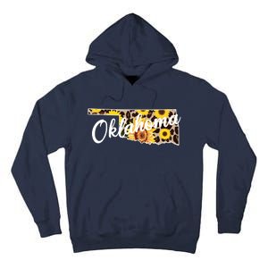 Oklahoma Girl Sunflower Leopard Rustic Black State Pride Tall Hoodie