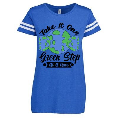 One Green Step At A Time Enza Ladies Jersey Football T-Shirt