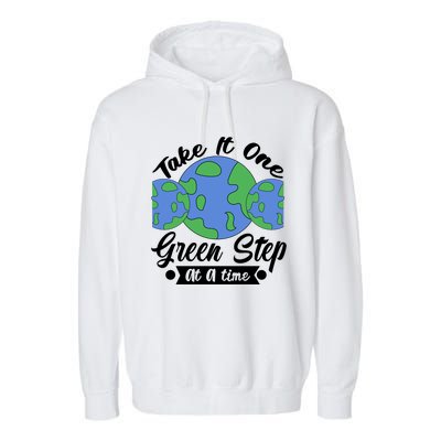 One Green Step At A Time Garment-Dyed Fleece Hoodie