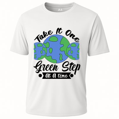 One Green Step At A Time Cooling Performance Crew T-Shirt