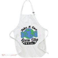 One Green Step At A Time Full-Length Apron With Pockets