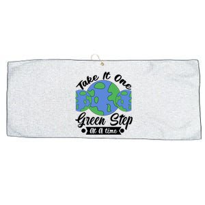 One Green Step At A Time Large Microfiber Waffle Golf Towel