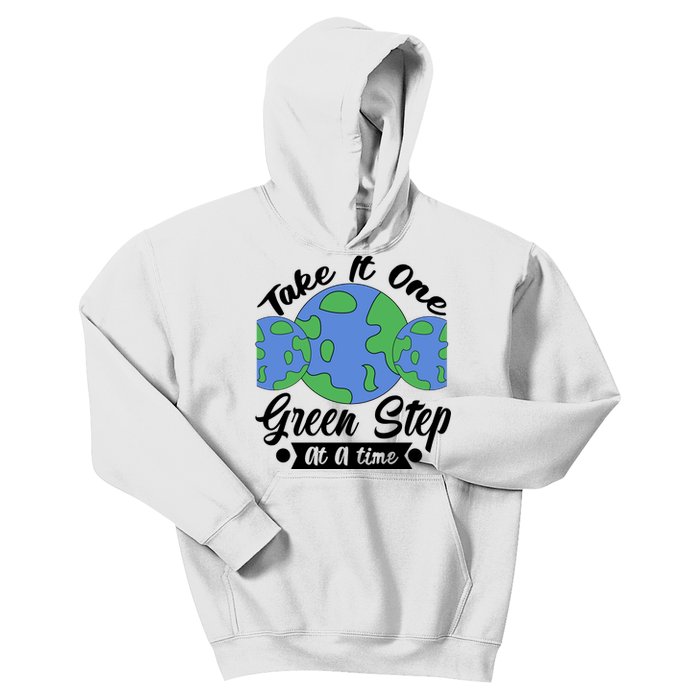 One Green Step At A Time Kids Hoodie