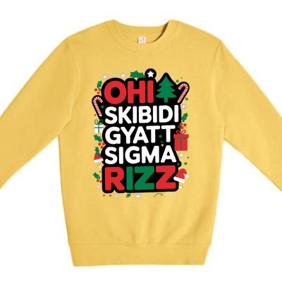 Ohio Gyatt Sigma Rizz Gen Alpha Xmas Christmas Party Premium Crewneck Sweatshirt