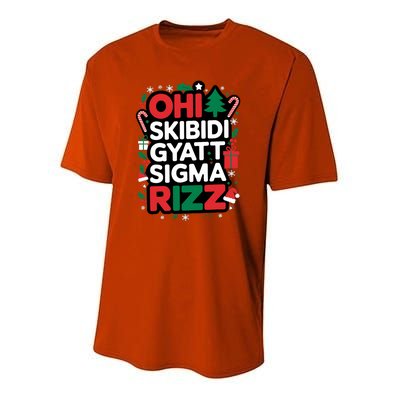 Ohio Gyatt Sigma Rizz Gen Alpha Xmas Christmas Party Youth Performance Sprint T-Shirt