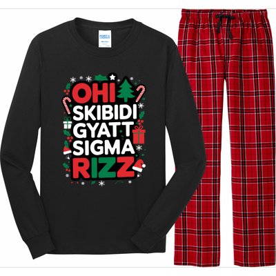 Ohio Gyatt Sigma Rizz Gen Alpha Xmas Christmas Party Long Sleeve Pajama Set