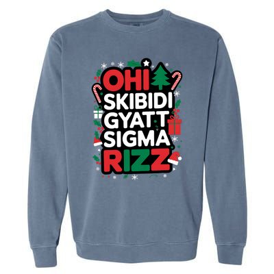 Ohio Gyatt Sigma Rizz Gen Alpha Xmas Christmas Party Garment-Dyed Sweatshirt