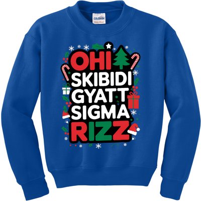 Ohio Gyatt Sigma Rizz Gen Alpha Xmas Christmas Party Kids Sweatshirt