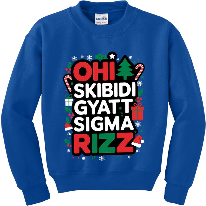 Ohio Gyatt Sigma Rizz Gen Alpha Xmas Christmas Party Kids Sweatshirt