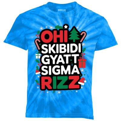 Ohio Gyatt Sigma Rizz Gen Alpha Xmas Christmas Party Kids Tie-Dye T-Shirt