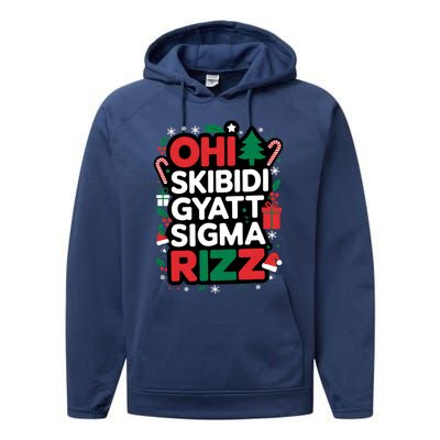 Ohio Gyatt Sigma Rizz Gen Alpha Xmas Christmas Party Performance Fleece Hoodie