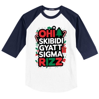 Ohio Gyatt Sigma Rizz Gen Alpha Xmas Christmas Party Baseball Sleeve Shirt