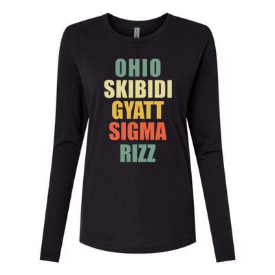 Ohio Gyatt Sigma Rizz Womens Cotton Relaxed Long Sleeve T-Shirt