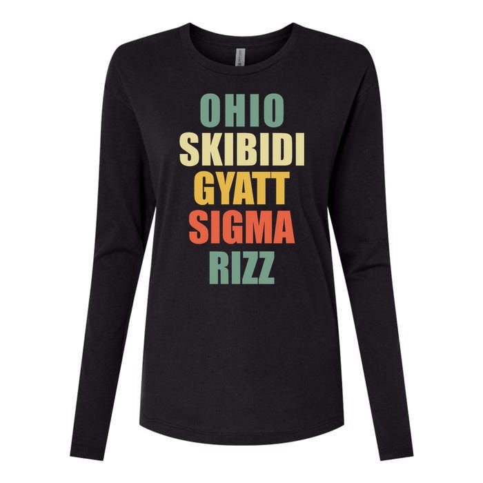 Ohio Gyatt Sigma Rizz Womens Cotton Relaxed Long Sleeve T-Shirt