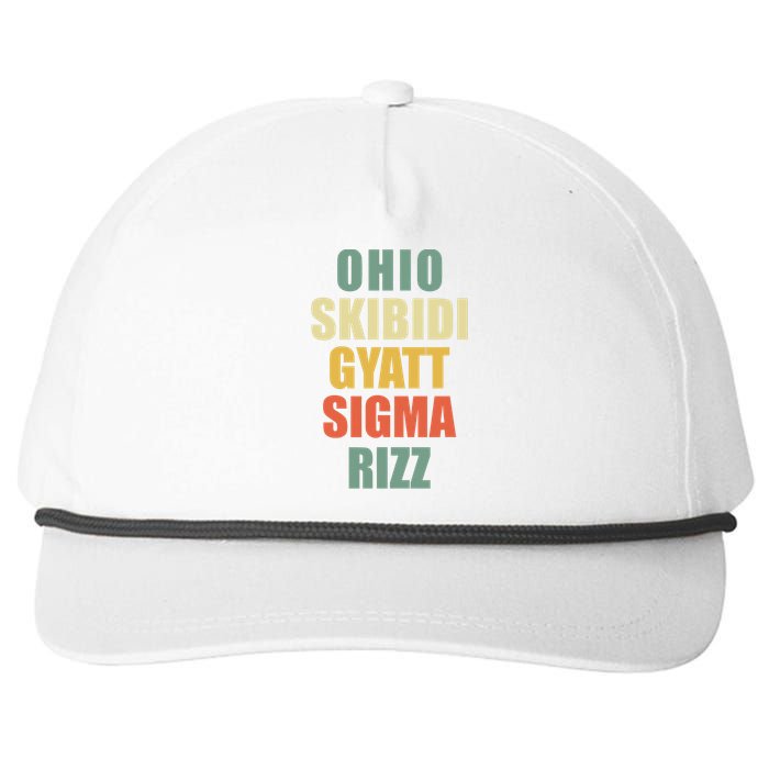 Ohio Gyatt Sigma Rizz Snapback Five-Panel Rope Hat