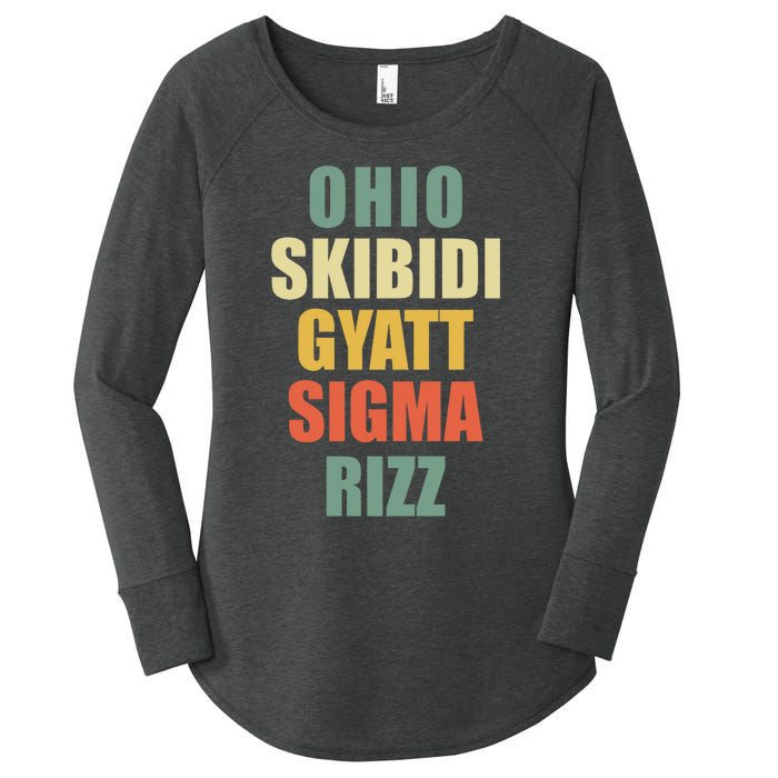 Ohio Gyatt Sigma Rizz Women's Perfect Tri Tunic Long Sleeve Shirt