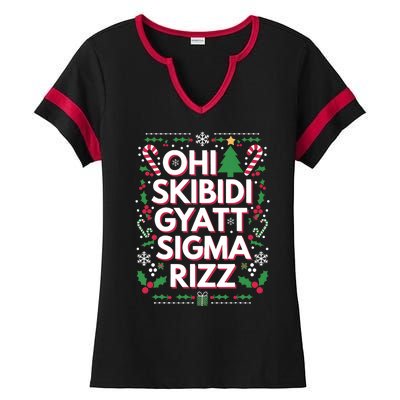 Ohio Gyatt Sigma Rizz Gen Alpha Xmas Christmas Party Ladies Halftime Notch Neck Tee