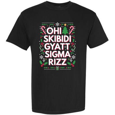 Ohio Gyatt Sigma Rizz Gen Alpha Xmas Christmas Party Garment-Dyed Heavyweight T-Shirt