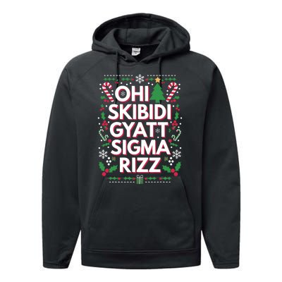 Ohio Gyatt Sigma Rizz Gen Alpha Xmas Christmas Party Performance Fleece Hoodie