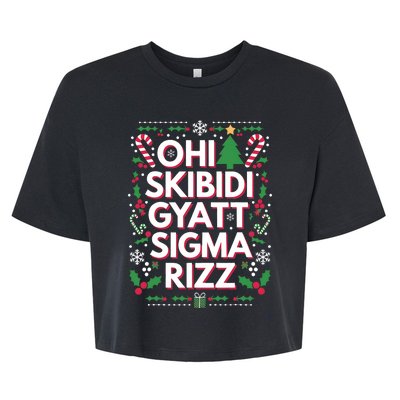 Ohio Gyatt Sigma Rizz Gen Alpha Xmas Christmas Party Bella+Canvas Jersey Crop Tee