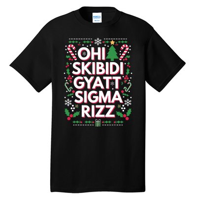 Ohio Gyatt Sigma Rizz Gen Alpha Xmas Christmas Party Tall T-Shirt