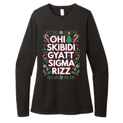 Ohio Gyatt Sigma Rizz Gen Alpha Xmas Christmas Party Womens CVC Long Sleeve Shirt