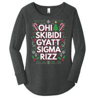 Ohio Gyatt Sigma Rizz Gen Alpha Xmas Christmas Party Women's Perfect Tri Tunic Long Sleeve Shirt