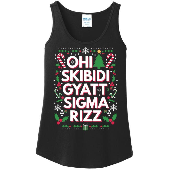 Ohio Gyatt Sigma Rizz Gen Alpha Xmas Christmas Party Ladies Essential Tank