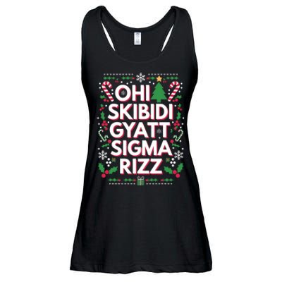 Ohio Gyatt Sigma Rizz Gen Alpha Xmas Christmas Party Ladies Essential Flowy Tank