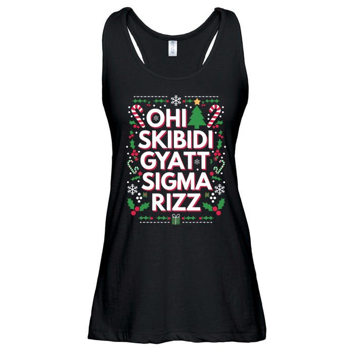 Ohio Gyatt Sigma Rizz Gen Alpha Xmas Christmas Party Ladies Essential Flowy Tank