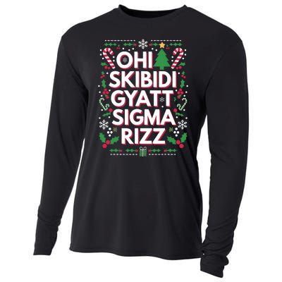 Ohio Gyatt Sigma Rizz Gen Alpha Xmas Christmas Party Cooling Performance Long Sleeve Crew